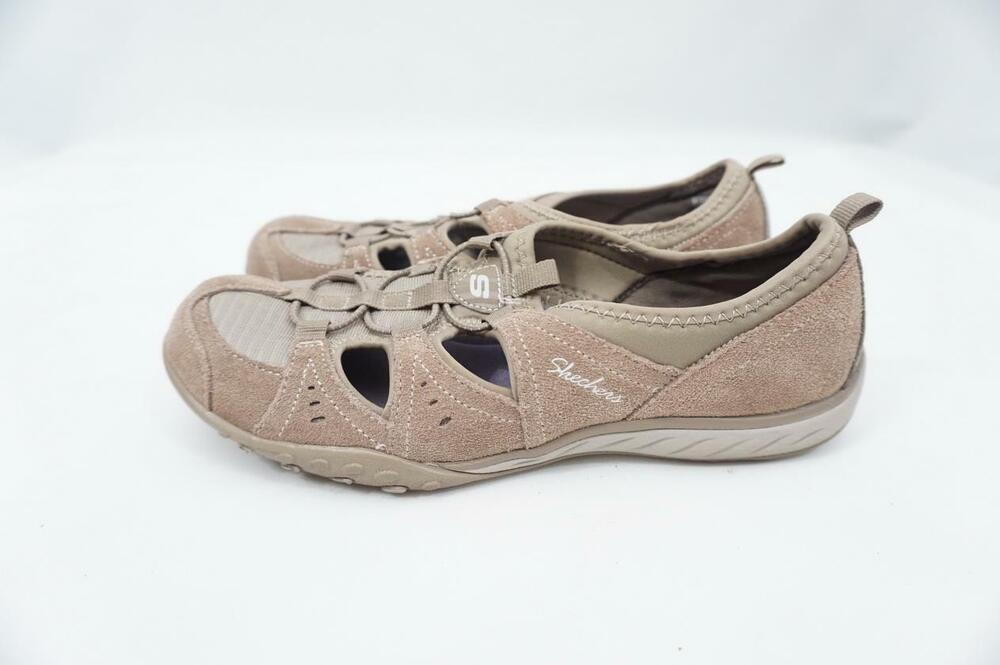 SKECHERS 22469 CAREFREE USED 7 FLATS/SNEAKERS TAUPE RELAXED FIT MEMORY FOAM